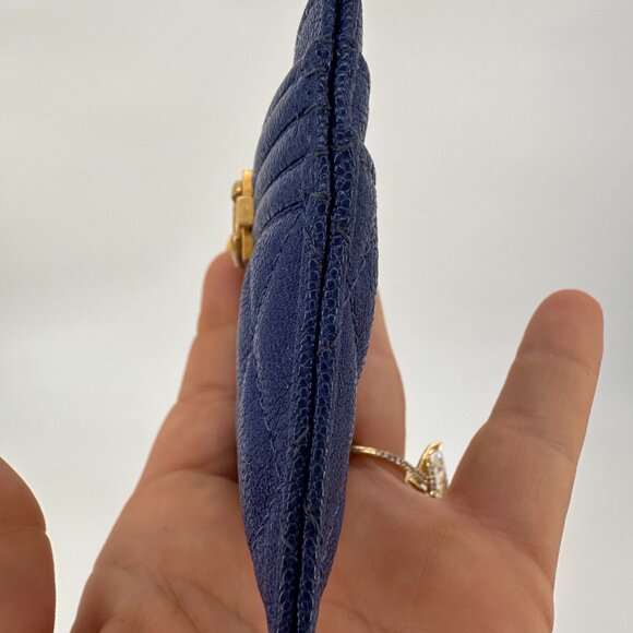 Chanel Blue Quilted Caviar Boy Card Case Wallet - Picture 5 of 6